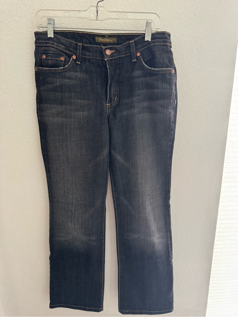 David Kahn Women’s Washed Black Straight Leg Jeans
